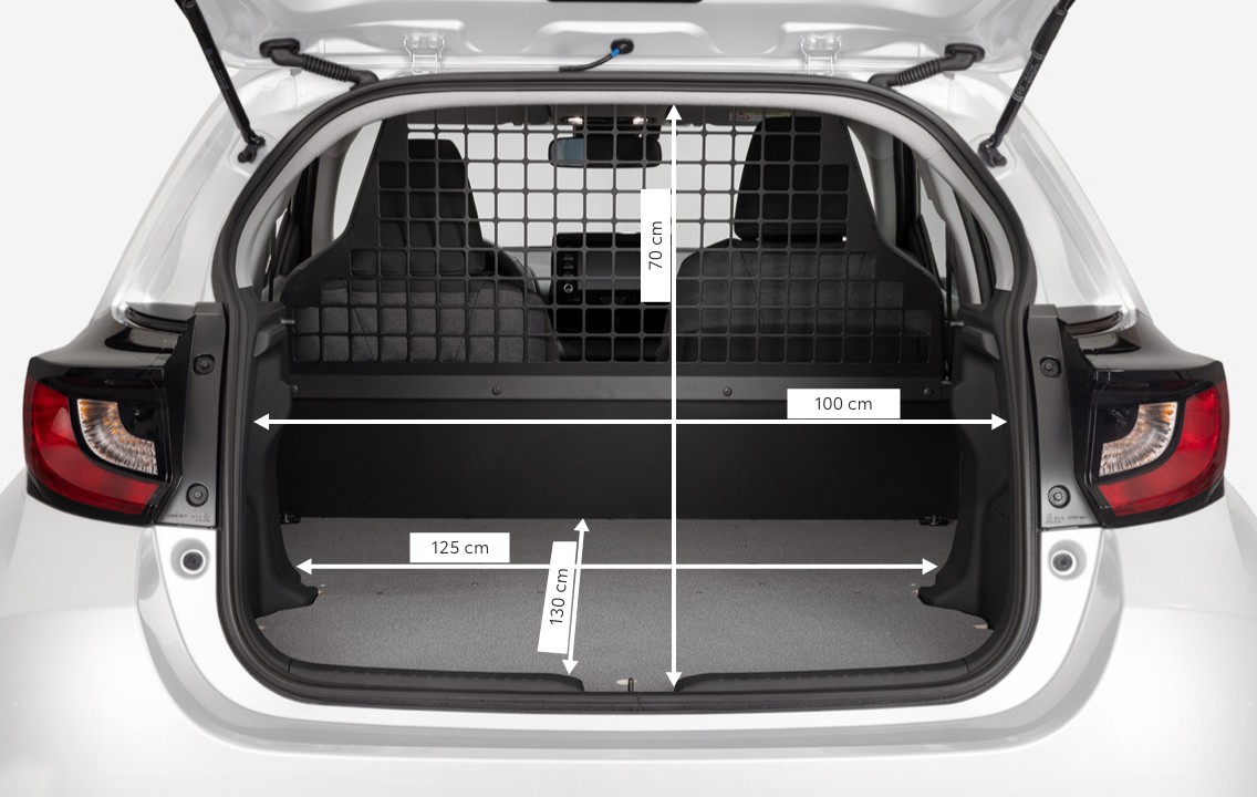 Toyota Yaris Van - wymiary przestrzeni ładunkowej